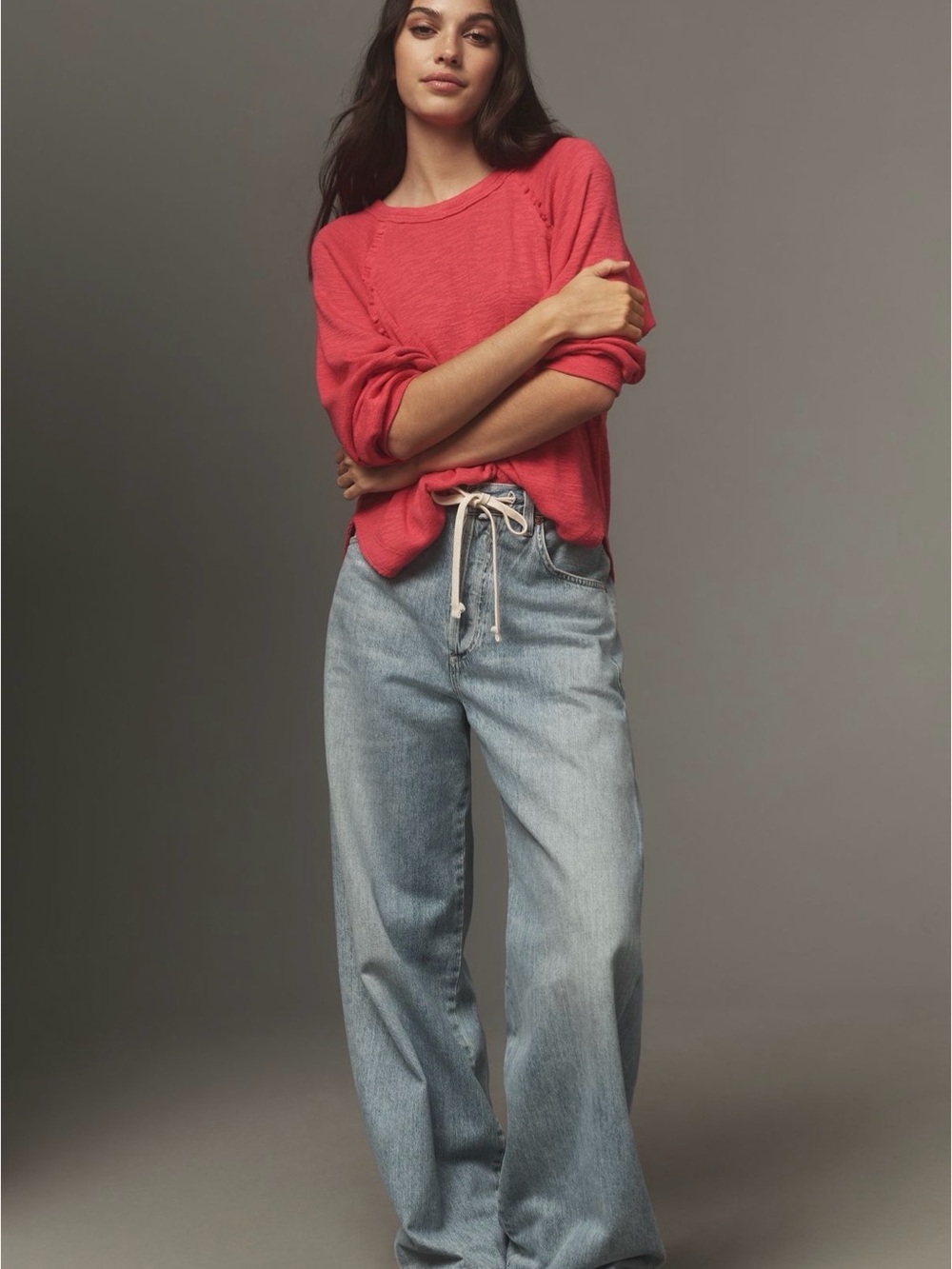Pilcro Ruffled Raglan Thermal Top - Picture 2 of 8